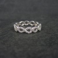 Vintage Sterling Cz Infinity Ring Size 8