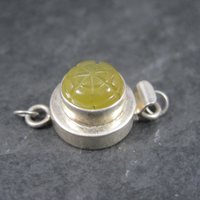 Sterling Carved Yellow Quartz Box Clasp