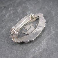 Vintage 800 Silver Greek Ship Marcasite Brooch