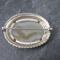 Vintage Sterling Agate Brooch LS Perterson Co