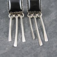 Southwestern Sterling Onyx Earrings