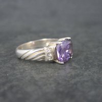 Vintage Sterling Amethyst Ring Size 7.25