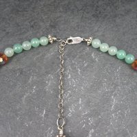 Vintage Aventurine Crystal Necklace 14-17"