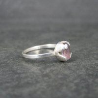 Simple Sterling Amethyst Ring Size 7