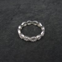 Vintage Sterling Cz Infinity Ring Size 8