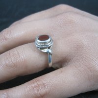 Vintage Sterling Carnelian Ring Size 5.75