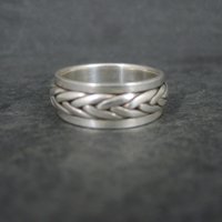 Vintage Sterling Worry Spinner Band Ring Size 8