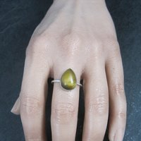 Dainty Sterling Tigers Eye Ring Size 10