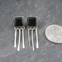 Southwestern Sterling Onyx Earrings