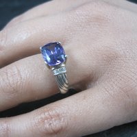 Vintage Sterling Amethyst Ring Size 7.25