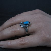 Vintage Sterling Turquoise Feather Ring Multiple Sizes Available