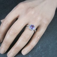 Vintage Sterling Amethyst Ring Size 7
