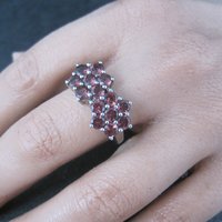 Vintage Sterling Rhodolite Garnet Ring Size 9