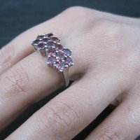 Vintage Sterling Rhodolite Garnet Ring Size 9