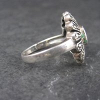 Vintage Sterling Onyx Marcasite Ring Size 7