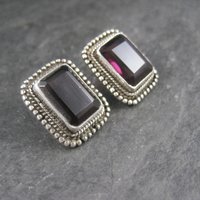 Large Purple Sterling Earrings