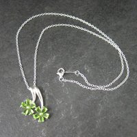 Estate Sterling Peridot Flower Pendant