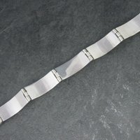 Mexican Sterling Onyx Inlay Bracelet 6.75 Inches