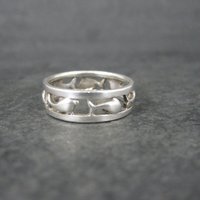 Vintage Sterling Dolphin Ring Size 8