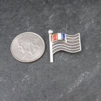 Southwestern Sterling Inlay US Flag Brooch Pin