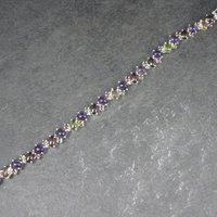 Vintage Sterling Gemstone Cabochon Bracelet 7.75 Inches