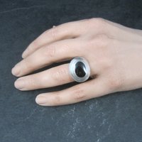 Vintage Sterling Onyx Ring Size 8