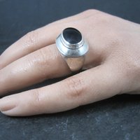 Vintage Sterling Onyx Ring Size 8