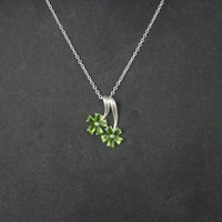 Estate Sterling Peridot Flower Pendant