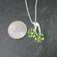 Estate Sterling Peridot Flower Pendant