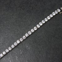 Vintage Sterling Cz Tennis Bracelet 7 Inches