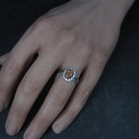 Southwestern Sterling Orange Moon Glow Ring Sizes 4 and 6