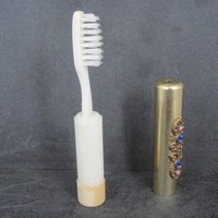 Vintage Gold Rhinestone Toothbrush Holder