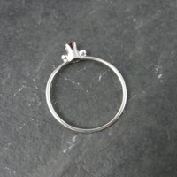 Dainty Sterling Minimalist Ruby Ring Size 7.5