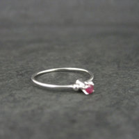 Dainty Sterling Minimalist Ruby Ring Size 7.5