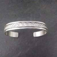 Vintage Southwestern Sterling Cuff Bracelet 6 Inches Bruce Morgan