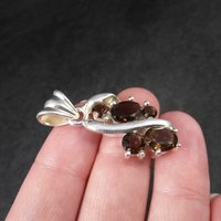 Vintage Sterling Smoky Quartz Pendant