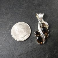 Vintage Sterling Smoky Quartz Pendant