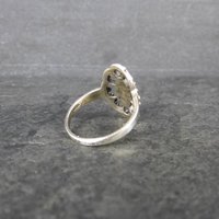 Unusual Vintage Sterling Diamond Cut Ring Size 6.5