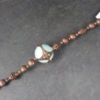 Blue Moon Copper Enamel Bead Strand 5-21mm