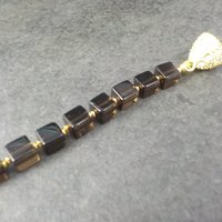 Vintage Gold Filled Smoky Quartz Bracelet 7.5 Inches Magnetic Clasp