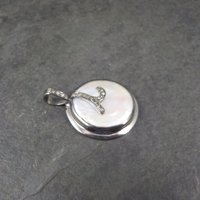 Vintage Sterling Diamond Baroque Mabe Pearl Pendant