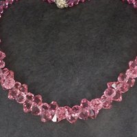 Pink Crystal Bead Necklace 18 Inches Magnetic Clasp