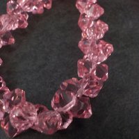 Pink Crystal Bead Necklace 18 Inches Magnetic Clasp