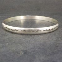 Navajo Vintage Sterling Bangle Bracelet 7.5 Inches