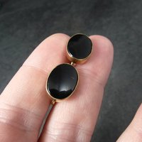 Vintage Gold Filled Onyx Screw Back Earrings Carl Art