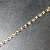 Vintage Vermeil Sterling Heart Bracelet 7.5 Inches