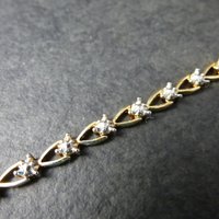 Vintage Vermeil Sterling Heart Bracelet 7.5 Inches