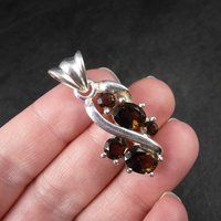 Vintage Sterling Smoky Quartz Pendant