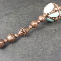 Blue Moon Copper Enamel Bead Strand 5-21mm