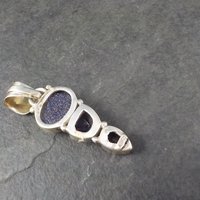 Vintage Sterling Blue Goldstone Amethyst Pendant